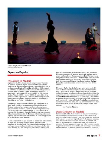 ¡Ay, amor! en Madrid Boris Godunov en Madrid Ópera ... - Pro Ópera