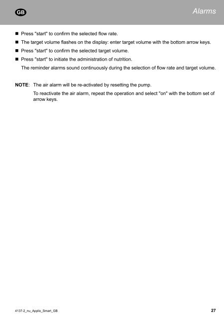 APPLIX Smart - Enteral Feeding Pump - Instructions for use