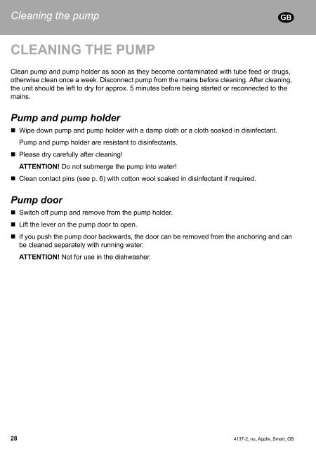 APPLIX Smart - Enteral Feeding Pump - Instructions for use