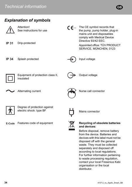 APPLIX Smart - Enteral Feeding Pump - Instructions for use