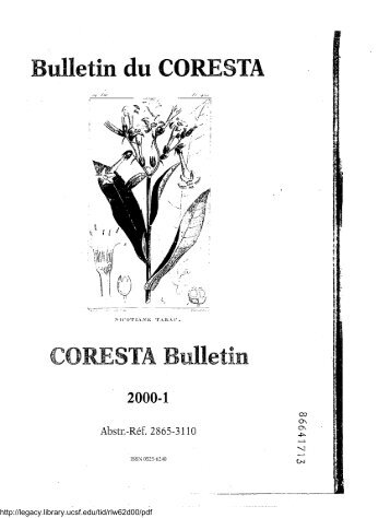Bulletin du CORESTA - Legacy Tobacco Documents Library