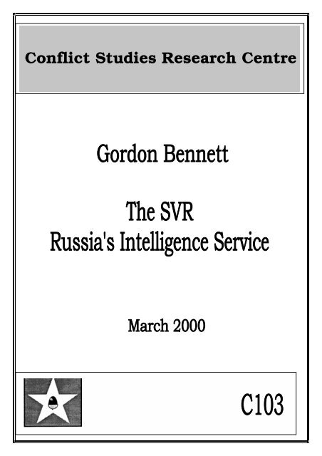 The SVR Russia's Intelligence Service