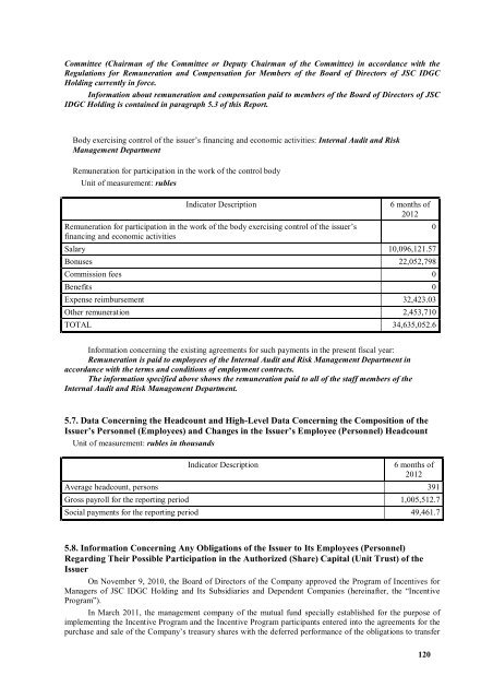 QUARTERLY REPORT Quarter 2 of 2012 - Холдинг МРСК