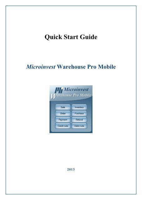 Quick Start Guide - Microinvest Warehouse Pro Mobile