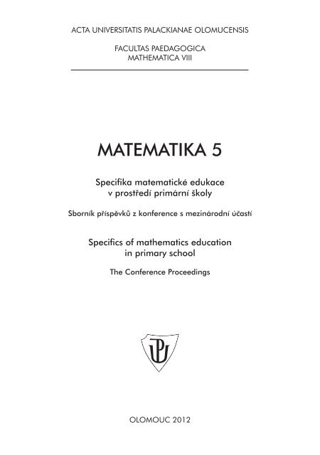 Mathematica VIII, Matematika 5 - Univerzita Palackého v Olomouci