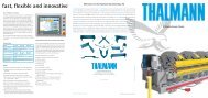 precise, fast, flexible and innovative - Thalmann AG