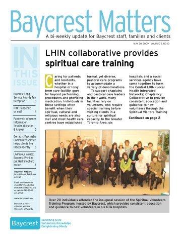 Baycrest Matters - May 20, 2009
