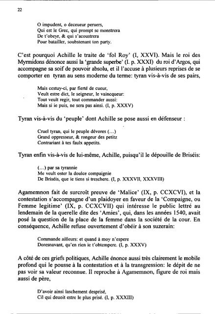 Achille, Ou du modèle et de sa contestation Dans les textes en ...