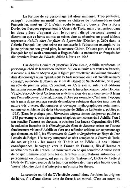 Achille, Ou du modèle et de sa contestation Dans les textes en ...