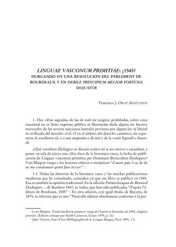 LINGUAE VASCONUM PRIMITIAE: ¿1545? - Euskaltzaindia