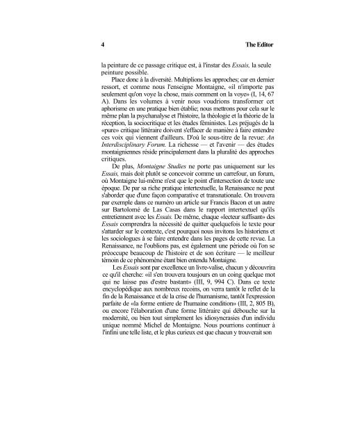 téléchargement gratuit (pdf) - Montaigne Studies - University of ...