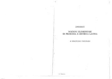 Appendice Nozioni Elementari di Prosodia E Metrica Latina