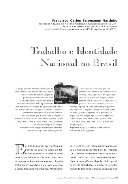 Cultura Republicana e Brasilidade - Arquivo Nacional