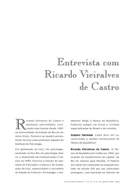 Cultura Republicana e Brasilidade - Arquivo Nacional
