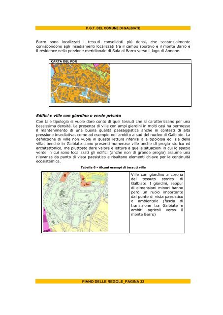 La relazione del Piano delle Regole - Comune di Galbiate