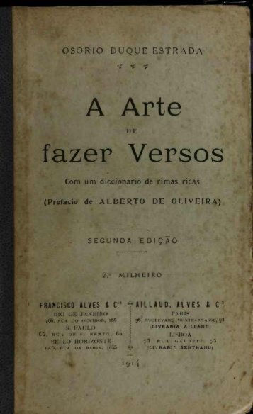 A Arte fazer Versos - Brasiliana USP