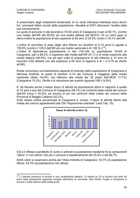 RELAZIONE PRELIMINARE - Comune di Casignana