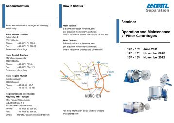 Seminar Operation and Maintenance of Filter Centrifuges - Andritz