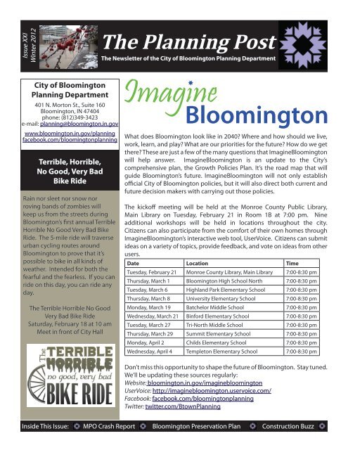 Planning Post Newsletter Winter, 2012 - City of Bloomington