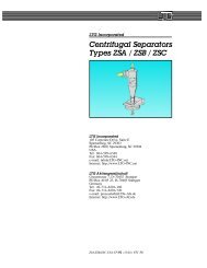 Centrifugal Separators Types ZSA / ZSB / ZSC - LTG, Inc