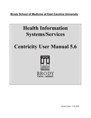 Centricity User Manual - East Carolina University