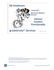 Centricity EMR Clinical Content Functionality (CCC Forms)