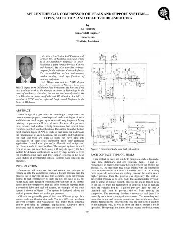 api centrifugal compressor oil seals and support systems—types