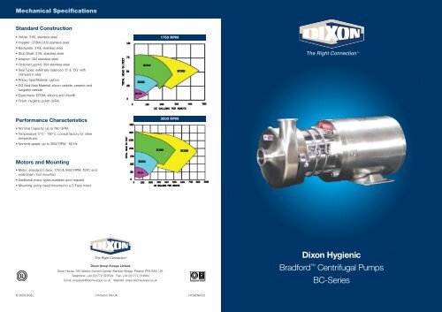 Hygienic Centrifugal Pump - Dixon Group Europe Ltd