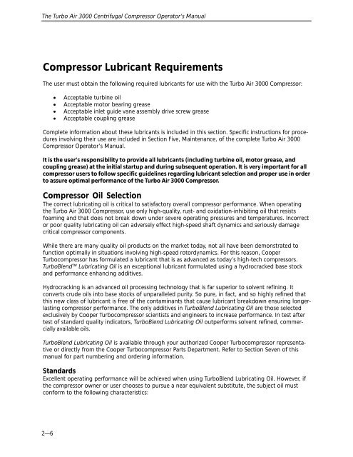 The Turbo Air® 3000 Centrifugal Compressor Compressor Handbook