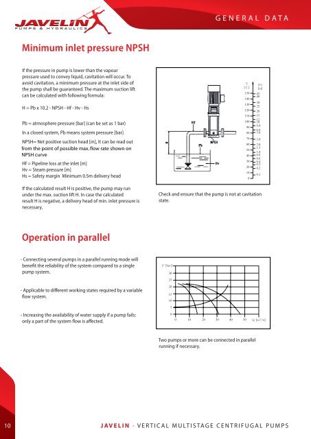 JV, JVI, JVN Vertical Multistage Centrifugal Pump ... - Javelin Pumps