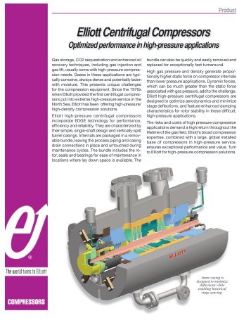 Elliott high-pressure centrifugal compressors