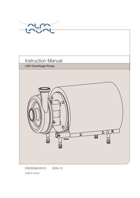 Instruction Manual Lkh Centrifugal Pump En Alfa Laval Instruction Manual Lkh Centrifugal Pump En Alfa Laval