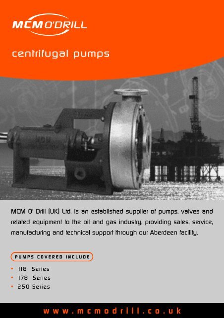 centrifugal pumps - MCM O'DRILL