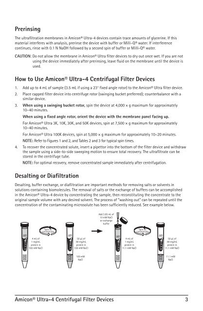 Amicon® Ultra-4 Centrifugal Filter Devices - Millipore