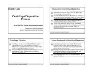 Centrifugal Separation Centrifugal Separation Process