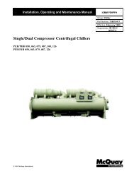 Single/Dual Compressor Centrifugal Chillers - McQuay International