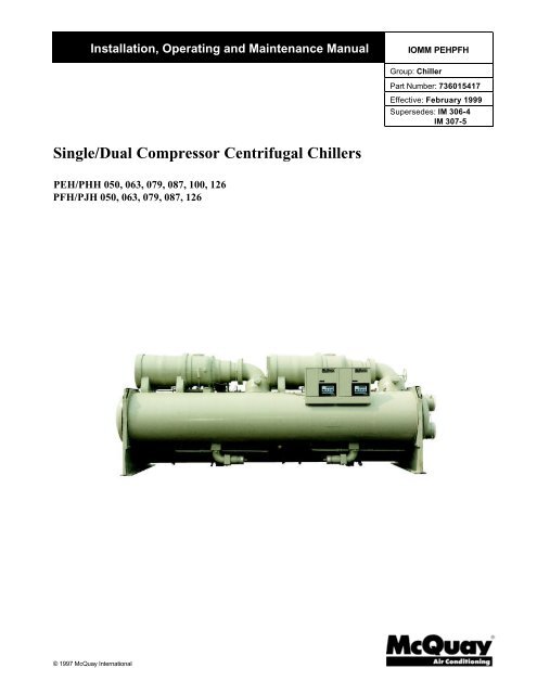 Single/Dual Compressor Centrifugal Chillers - McQuay International