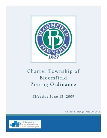 Zoning Ordinance - Bloomfield Township