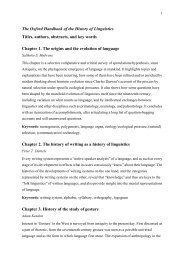 The Oxford Handbook of the History of Linguistics ... - User Web Pages