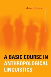 A Basic Course in Anthropological Linguistics (Studies in Linguistic ...