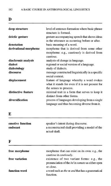 A Basic Course in Anthropological Linguistics (Studies in Linguistic ...