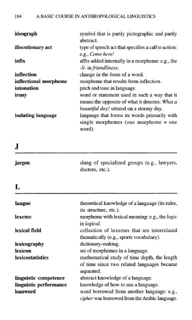 A Basic Course in Anthropological Linguistics (Studies in Linguistic ...