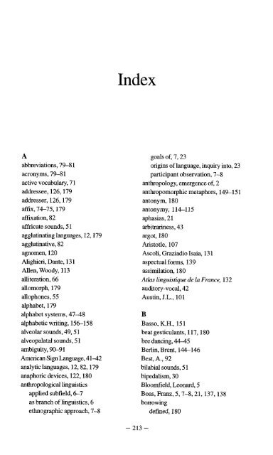 A Basic Course in Anthropological Linguistics (Studies in Linguistic ...