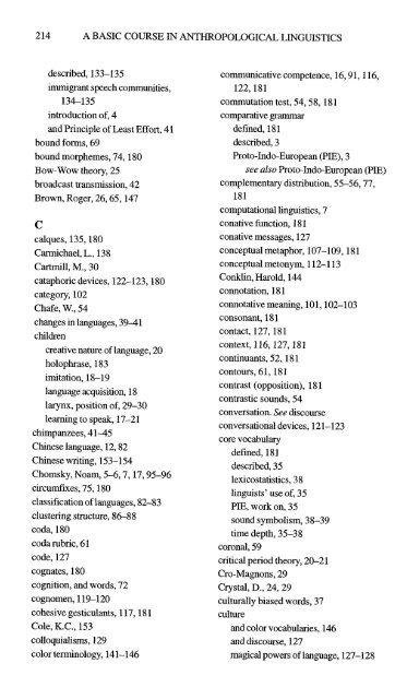 A Basic Course in Anthropological Linguistics (Studies in Linguistic ...