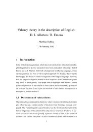 Valency theory in the description of English: D. J. ... - towiski.de