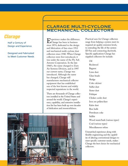 Multi-Cyclone Dust Collectors - Clarage