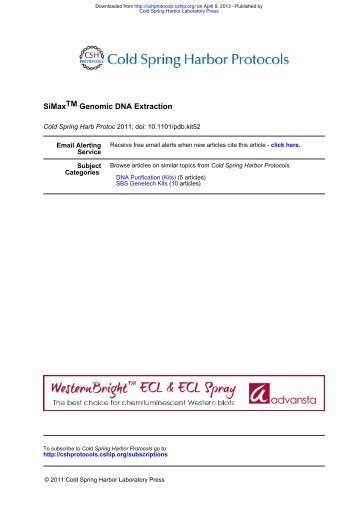 SiMax™ Genomic DNA Extraction