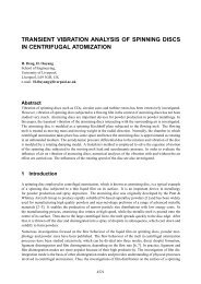 Transient vibration analysis of spinning discs in centrifugal atomization