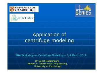 Application of pp centrifuge modeling - SERIES