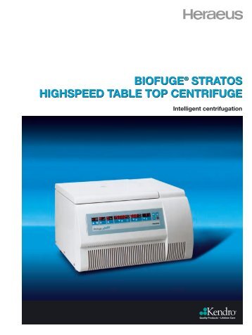 Heraeus Biofuge Stratos High Speed Table Top Centrifuge